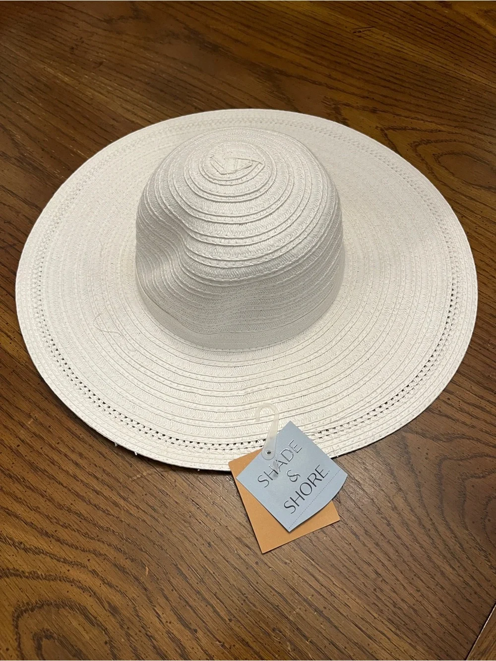 Shade & Shore White Straw Sun Hat, new with tags - Picture 2 of 9
